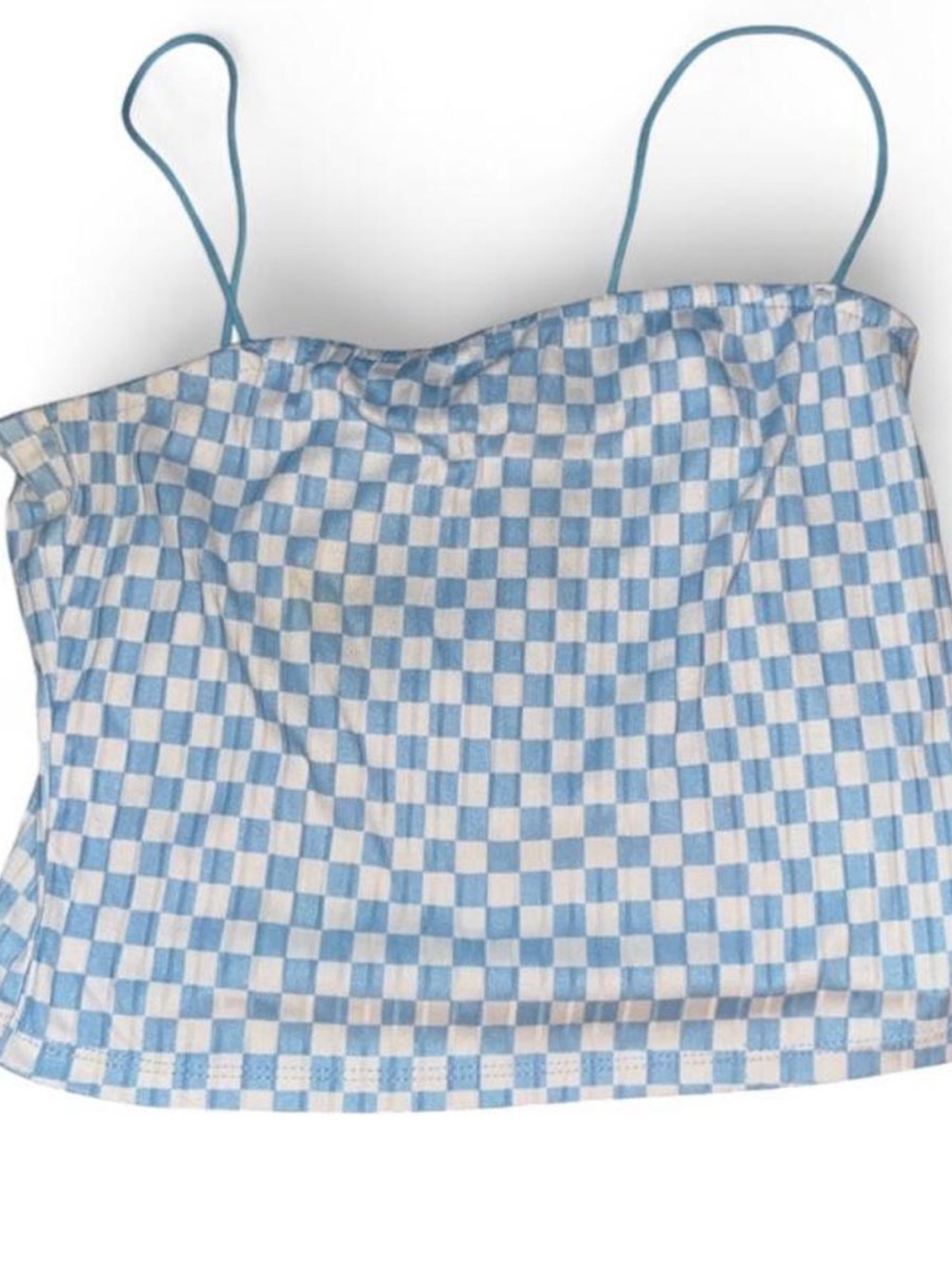 Blue & White Checkered Top